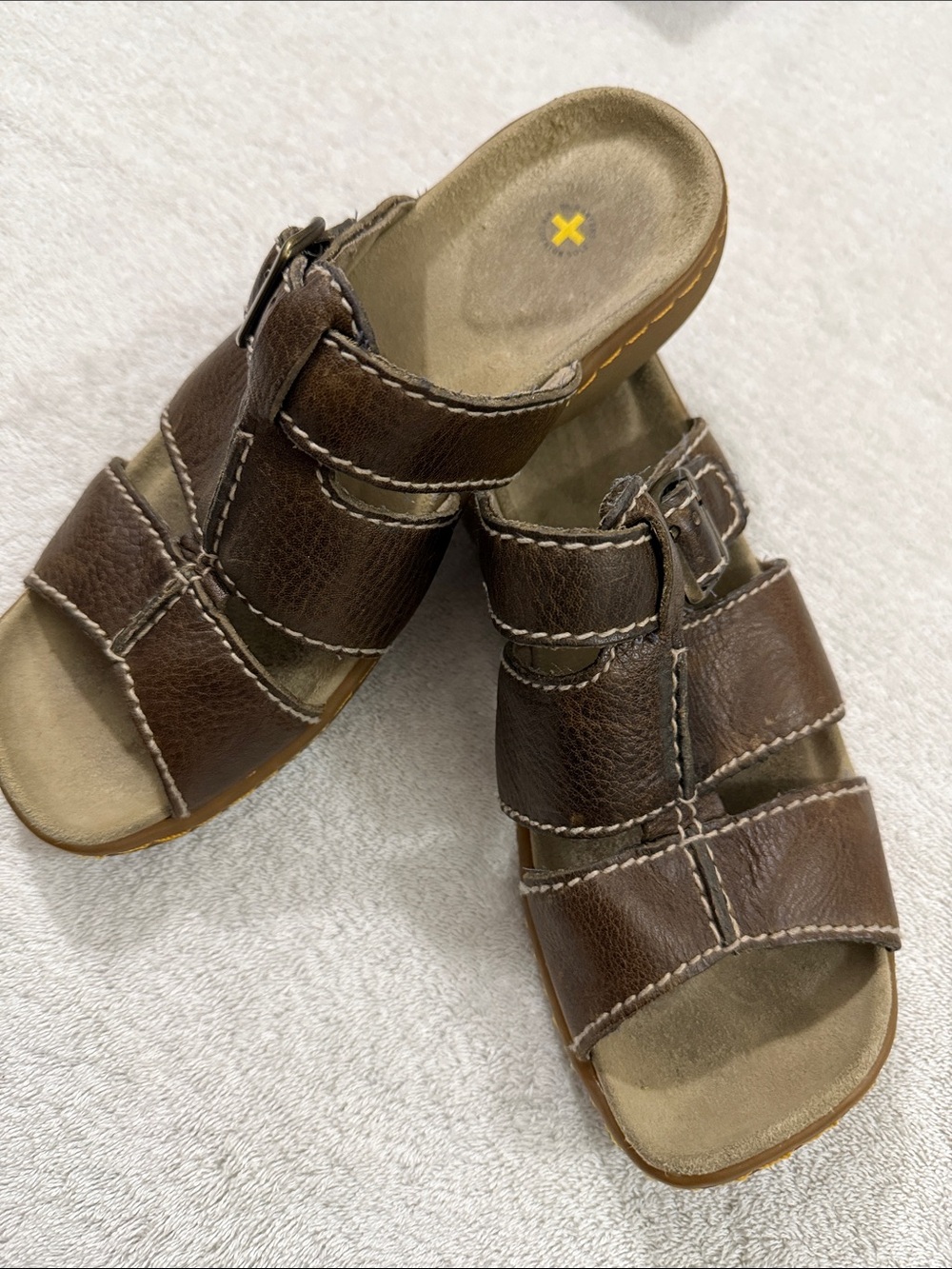 Dr. Martens Men's US7 Brown Leather Slide Sandals Ladies size US8 Unisex shoes